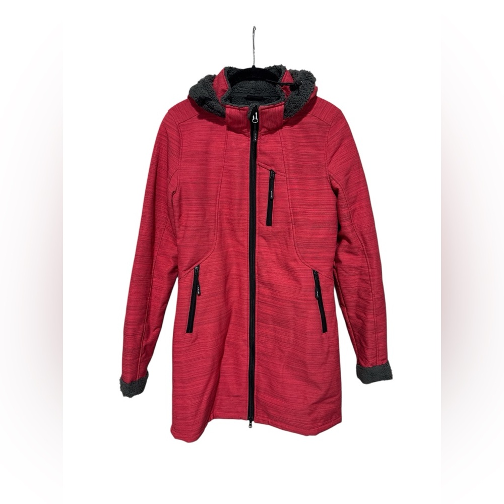 Oxygen Collection Heather Red Winter Coat With Hood In Women's Size M